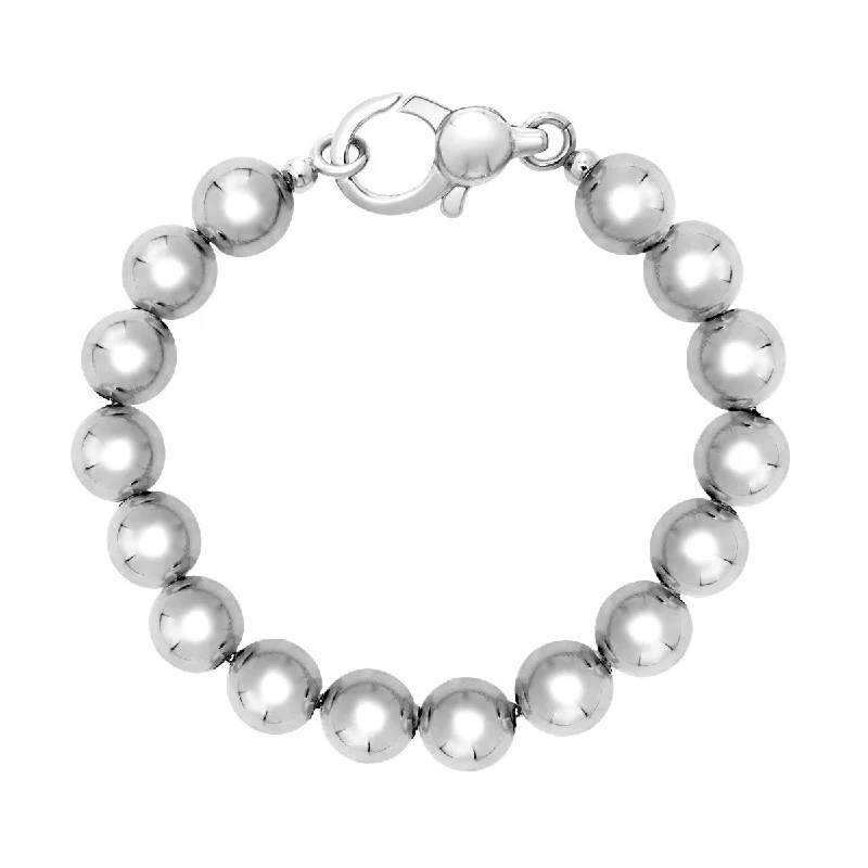 Sterling Silver 7.5-inch Beaded Bracelet