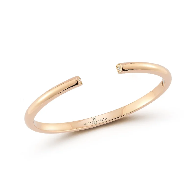 THOBY 18K GOLD AND DIAMOND TUBULAR CUFF BRACELET