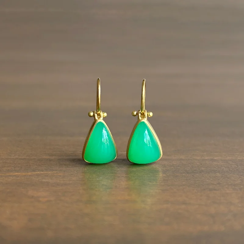 Triangle Chrysoprase Earrings