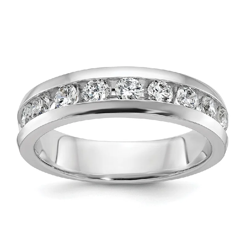 5.75mm 14K White Gold 9-Stone 1.0 Ctw Lab Created Diamond Band