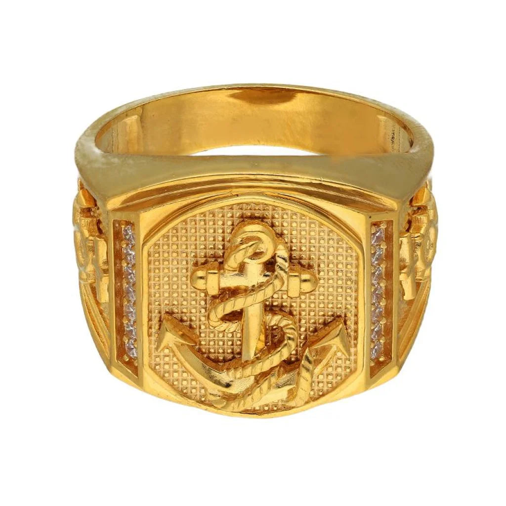 Gold Men's Anchor Ring 22KT - FKJRN22K3407