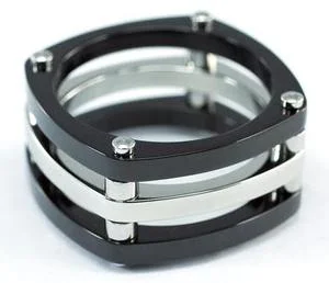 Costume Two Tone Stainless Steel Band Mens Ring MR094